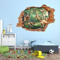 222 Wandtattoo Dinowelt - Loch in der Wand - Wanddeko für Kinder in 6 Größen Kinderzimmer Wanddeko Sticker Bild 4