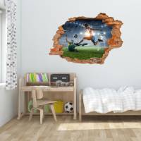 223 Wandtattoo Fußball - Loch in der Wand - Wanddeko für Kinder in 6 Größen Kinderzimmer Wanddeko Sticker Bild 4