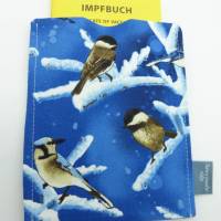 Impfpasshülle, Reisepass-Etui, 'Vögel im Schnee', Unikat Bild 1