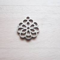 Charms Anhänger/ Verbinder aus Edelstahl Blume Muster Bild 1
