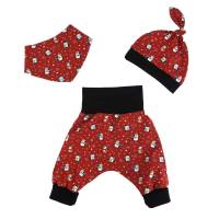 Baby Frühchen 3-tlg Set Pumphose-Mütze-Tuch "Süße Pinguine" Geschenk Geburt, ab Gr. 38-40 Bild 1