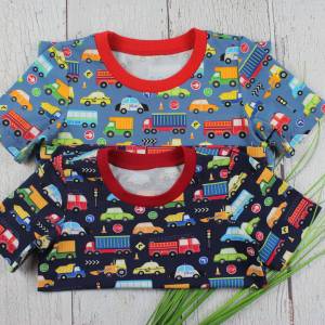 Fahrzeuge | T-Shirt | Babyshirt | Sommershirt | Auto | Autoschlange | Autos | PKW | Fahrzeug | kurzarm Bild 1