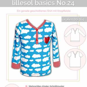 Knopfshirt - Papierschnittmuster - Lillesol und Pelle - Basics No. 24 - Kinderschnittmuster Bild 3