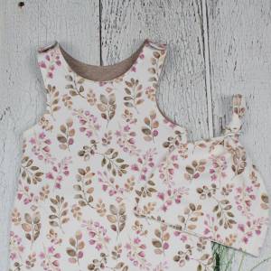 Gr. 56 Baby Strampler Mädchen Blumen Blumenwiese beige ecru pink handmade Gr. 50-92 Bild 4