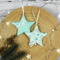 2er Set Sterne zum Aufhängen ~ Weihnachtsdekoration | Tannenbaumschmuck Bild 1