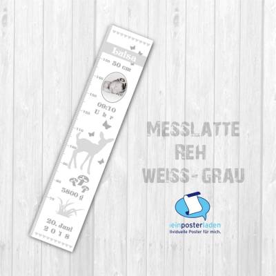 Geburtsdaten Messlatte: Reh - weiß grau