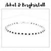 Edelstein Armband Achat und Bergkristall 3 mm, schwarz, 925 silber, Bild 2