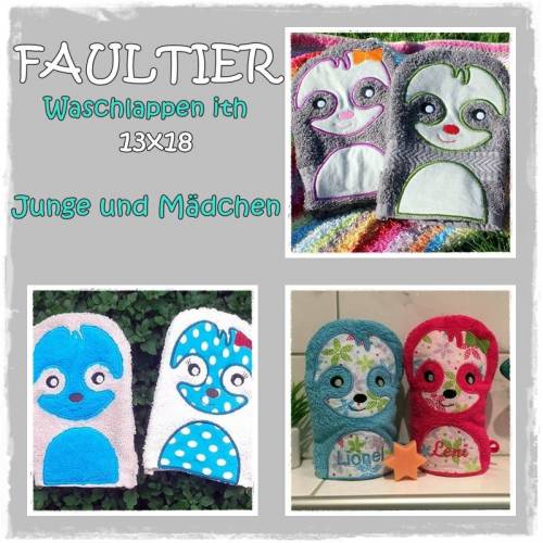 Waschlappen ith FAULTIER 13x18