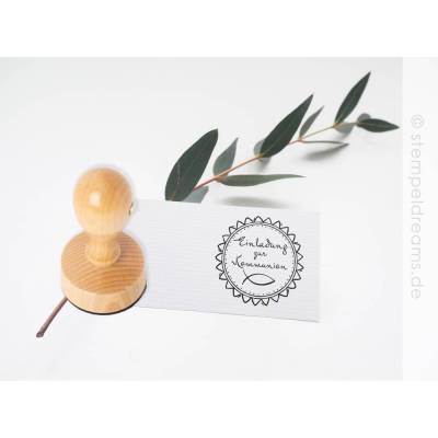 Einladung zur Kommunion - Holzstempel - verschiedene Größen - Motiv: 423B