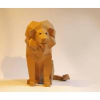 Beschützer Löwe Bastelbogen aus Papier. Löwenfigur, Statue Löwe, Papercraft von Paperwolf, Kinderzimmer Deko Bild 1