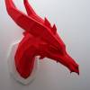 Großer Drache - ein Paperwolf Bastelbogen, Fantastisches Tier, Fantasy Fan Skulptur, Deko für Erwachsene, Drachenfans Roter Drachenkopf Bild 2