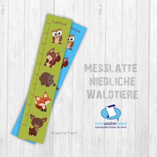 Messlatte: Niedliche Waldtiere - optional selbstklebend