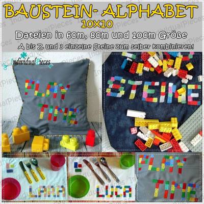 Baustein- Alphabet 10x10