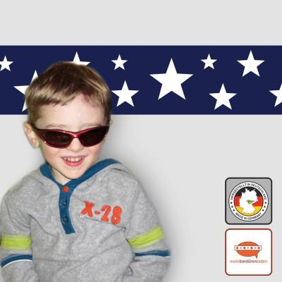 Kinderbordüre: Sterne - optional selbstklebend - viele Farben - 11 cm Höhe