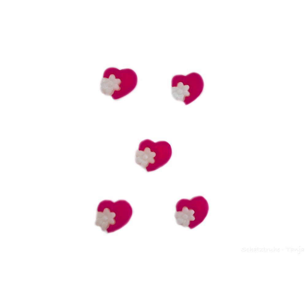 Kinderknöpfe Herzen als Kunststoffknöpfe in pink 15 mm Bild 1