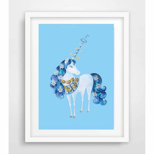 Bayerisches Einhorn  Einhorn Deko  Digitaldruck A4, 250 g/m2