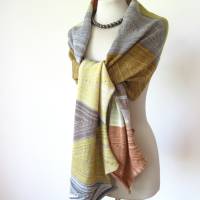 Einzigartiger Schal aus Wolle in harmonischen Farben, gestricktes Designer Tuch Unikat, Avantgarde Schultertuch Bild 9
