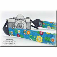 Kameragurt FLOWERS, Kameraband für Spiegelreflex- oder Systemkamera, Kameratasche Bild 1