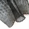 Dunkelgraues Lace-Tuch aus zartem Mohair, leichtes Schultertuch gestrickt, duftiger Damenschal neutrale Farbe Bild 3