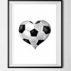 Fussball Herz, Geschenk für Fussballfans  Digitaldruck A4, 300 g/m2  Bild 2
