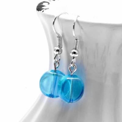 Hängeohrringe Türkise Perle . Sommer Schmuck Maritim . Galsperlenschmuck Türkis Meer . Ohrringe Urlaub