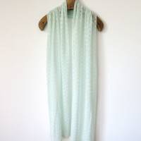Sommer Schal mint aus Baumwolle und Merino, leichtes Lace-Tuch reine Naturfaser, zarte Stola Damen Bild 9
