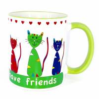 Tasse mit Katzen, Becher für Katzenliebhaber, Geschenk Freundschaft Bild 1