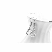 Romantische Metallohrringe mit Herz - Minimalistische Hängeohrringe als Geschenk zum Valentinstag Bild 1
