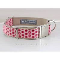 Hundehalsband, Hund, Halsband, Blumen, rosa, weiß, beige, silber, pink, modern, Welpe, Hunde, Haustier, Hochzeit, trendy, stylisch Bild 1