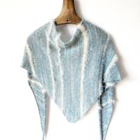 Weiches Dreiecktuch blau, gestricktes Halstuch Baumwoll-Mix, kleines Schultertuch Damen, hautfreundlich Bild 10