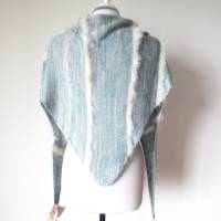 Weiches Dreiecktuch blau, gestricktes Halstuch Baumwoll-Mix, kleines Schultertuch Damen, hautfreundlich Bild 4
