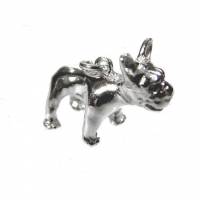 Französische Bulldogge Hund Anhänger Silber 925 Dogge Hunderassen Buledogue Francais Bild 1