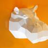 Nilpferd Bastelbogen von Paperwolf, viele Farben zur Auswahl. Original Geometrisch modern kreativ, Flusspferd Hippo DIY aus Papier Bild 2