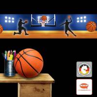 Vlies Bordüre: Basketball - optional selbstklebend - 18 cm Höhe Bild 1