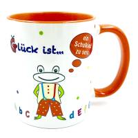 Tasse Einschulung mit Frosch, ABC Design, erster Schultag, Glück ist ... ein Schulkind zu sein Bild 3