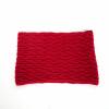 Roter Rundschal aus reiner Wolle mit Strukturmuster, Damen Loop Winterschal, Weihnachtsgeschenk Frau Bild 3