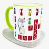 Tassse für Katzen-Liebhaber, Motiv More Cats, grün Bild 2