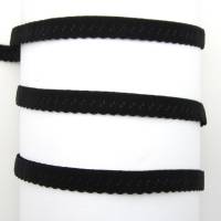 Schrägband elastisch, 12mm, vorgefalzt, Gummi, Elastic, nähen, Meterware, 1meter, schwarz Bild 1