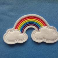 Applikation/Aufnäher Regenbogen mit Wolken Bild 1