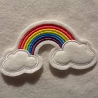 Applikation/Aufnäher Regenbogen mit Wolken Bild 2