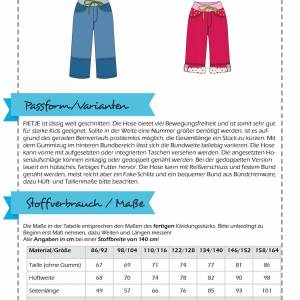 Fietje - Hose für Jungs und Mädchen - farbenmix - Papierschnittmuster Bild 4