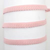 Schrägband elastisch, 12mm, vorgefalzt, Gummi, Elastic, nähen, Meterware, 1meter, rosa Bild 1