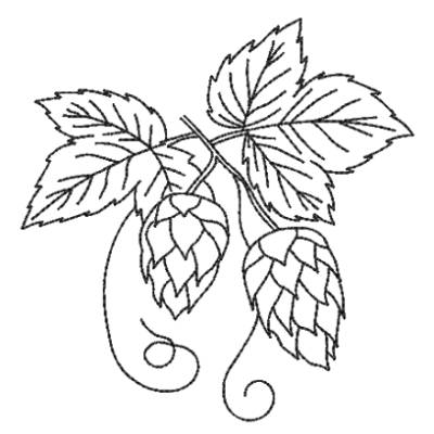 Stickdatei Hopfen Hopfenpflanze Redwork