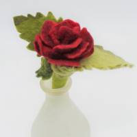 Kugelschreiber Rose aus Filz, Geschenkidee für ein besonderes Schreibgerät. Filzblüte, Stift, Schreibutensilien Bild 1