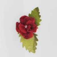 Kugelschreiber Rose aus Filz, Geschenkidee für ein besonderes Schreibgerät. Filzblüte, Stift, Schreibutensilien Bild 2