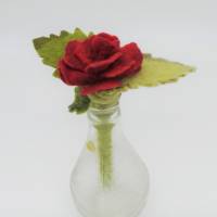 Kugelschreiber Rose aus Filz, Geschenkidee für ein besonderes Schreibgerät. Filzblüte, Stift, Schreibutensilien Bild 3
