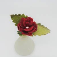 Kugelschreiber Rose aus Filz, Geschenkidee für ein besonderes Schreibgerät. Filzblüte, Stift, Schreibutensilien Bild 4