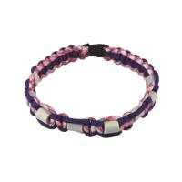 EM-Keramik Halsband Hund, Alu-Schnalle möglich, EM-X-Keramik, mit Name möglich, Hundehalsband, Leine, lila/rosa-weiß Bild 2