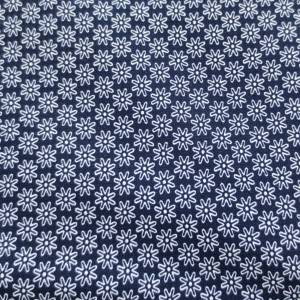 Stoff Blume marineblau - 8,00 EUR/m - 100% Baumwolle - Patchwork Bild 1