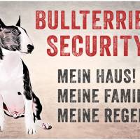 Hundeschild BULLTERRIER SECURITY, wetterbeständiges Warnschild Bild 1
